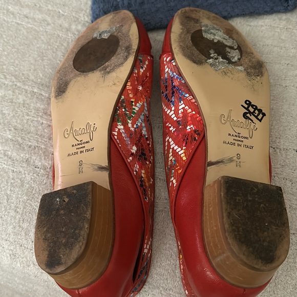 Amalfi flats red 9 Italy leather - Picture 5 of 6